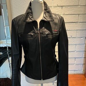 Guess Black Leather Jacket